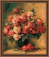 Набор для вышивания крестом Букет роз по мотивам картины О. Ренуара Риолис арт.1402 40х48 см