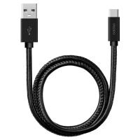 Кабель Deppa Leather USB - USB Type-C (72270/72271), 1.2 м, черный