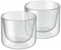Набор стаканов ALFI из двойного стекла для чая, кофе, стеклянные прозрачные для холодных и горячих напитков, не обжигающие с двойным дном, 2 шт. 200мл