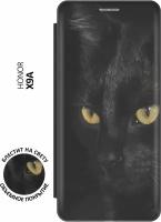 Чехол-книжка на Honor X9a, Magic5 Lite, Хонор Х9А, Мэджик 5 Лайт c принтом "Черная кошка" черный