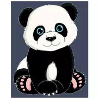 Малыш панда Раскраска картина по номерам на холсте