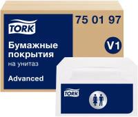 Покрытия бумажные на унитаз Tork Advanced V1 750197, 1 пачка по 250 листов