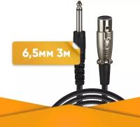 Акустический кабель микрофонный Jack 6.3 mm - XLR 3 м DFC Premium шнур