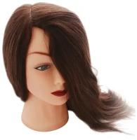 Голова-манекен учебная DEWAL "шатенка" для парикмахеров, натуральные волосы 30-40 см M-2023M-6