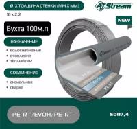 Труба сшитый полиэтилен 16*2.2 pe-rt EVOH Altstream 100м серая