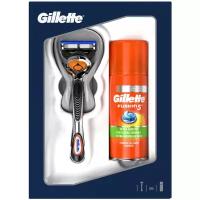 Набор Gillette подарочный: гель для бритья Fusion5 Ultra Sensitive 75 мл, бритвенный станок Fusion5 ProGlide Flexball