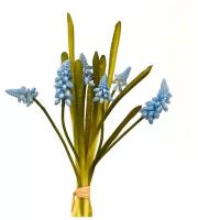 Искусственные цветы мускари светло-синий 23 см, 45 грамм в пучке, для декора