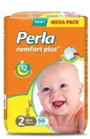 Perla подгузники Mega Mini, 2, 3-6 кг, 66 шт