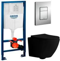 Инсталляция Grohe Rapid SL 38772001 + унитаз Grossman GR-4455BMS безободковый с сиденьем