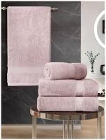 Комплект махровых полотенец "KARNA" 4 шт AREL 50х100*2-70х140*2 см цвет темно-розовый