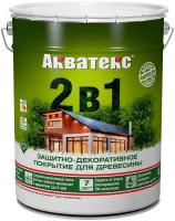 Защитно-декоративное покрытие для дерева Акватекс 2 в 1, полуматовое, 20 л, сосна