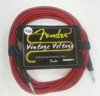 Кабель гитарный Vintage Voltage 6м чёрно-красный