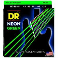 Струны для бас-гитары DR Neon HiDef Green NGB5-45 45-125