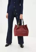 Кожаная сумка-шоппер с плетеным тиснением Keyluck TL141573 bordeaux