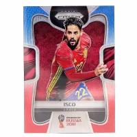 Коллекционная карточка Panini Prizm FIFA World Cup Russia 2018 #202 Isco - Blue Red Wave S0338