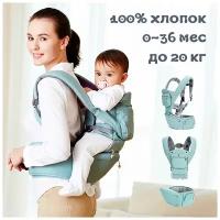 Эрго рюкзак Хипсит Ave! Baby Luxury (Романтично-мятный) кенгуру, эргорюкзак, слинг, детская переноска