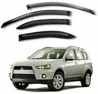 Дефлекторы окон на Mitsubishi Outlander II 2005- 2012 г. / Ветровики на Мицубиси Аутлендер II 2005- 2012 г