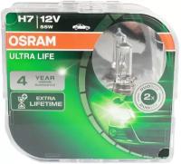 Набор ламп 12Vx55W H7 OSRAM ULTRA LIFE 2 шт комплект O-64210 ULT2 EURO