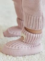 88521, Пинетки для новорожденных Happy Baby, носочки для новорожденных вязаные, розовые, размер 11-12