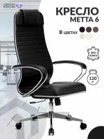 Кресло руководителя METTA-6, экокожа MPES черный подл.116/осн.004 / Компьютерное кресло для директора, начальника, менеджера