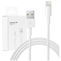 Универсальный Кабель USB Lightning для телефона Apple iPhone / iPad / AirPods / iPod / Mac / Шнур Лайтнинг – ЮСБ для смартфона Эпл Айфон, планшета айпад и наушников аирподс / Foxconn Лайтинг (8 pin) – УСБ провод для зарядки и передачи (синхронизации) данных / 1 метр / 2A / Премиум Подарок в упаковке / inbox (Белый)