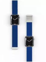 Ремешок для Apple Watch 45mm Amazingthing Weave Blue,сменный тканевый браслет для умных часов Эпл Вотч,плетёный для наручных часов Watch 3/4/5/SE/6