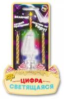 Цифра LED "4"- для торта и праздн. стола+ 2 свечки