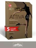 Колготки OMSA ATTIVA, 40 den, 5 шт., размер M, коричневый