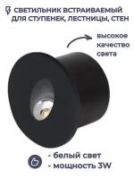 Встраиваемый светильник Horoz Electric светодиодный YAKUT 3W Черный 4000К 185-264V