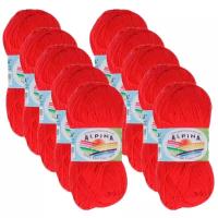 Пряжа Alpina Xenia, 100 % хлопок, 500 г, 240 м, 10 шт., №180 красный 240 м