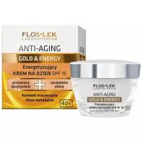 Крем Floslek Gold & Energy Anti-Aging Day Cream SPF15 дневной для лица, шеи и декольте 40+