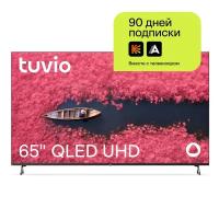 65” Телевизор Tuvio 4K ULTRA HD QLED Frameless на платформе YaOS, TQ65UFBCV1, черный