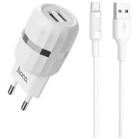 Сетевое зарядное устройство Hoco C41A Wisdom + кабель USB Type-C, white