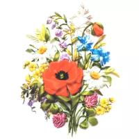 Цветной Вышивка лентами Полевые цветы 20 х 30 см (VL006)