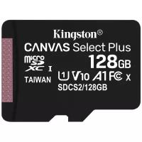Карта памяти 128GB Kingston SDCS2/128GBSP microSDXC Canvas Select Plus 100R A1 C10 Single Pack w/o ADP