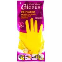 Перчатки хозяйственные латексные Gloves Household, 1 пара, размер L