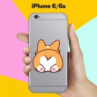 Силиконовый чехол Корги лежит на Apple iPhone 6/iPhone 6S