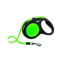 Поводок-рулетка для собак Flexi New Neon M ленточный 5 м зеленый