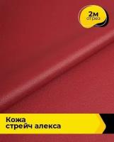 Ткань для шитья и рукоделия Кожа стрейч "Алекса" 2 м * 138 см, красный 009