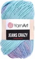 Пряжа YarnArt Jeans CRAZY бирюзовый-голубой-пыльная роза батик (8203), 55%хлопок/45%акрил, 160м, 50г, 1шт