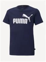 Футболка PUMA Ess Logo Tee, размер 152, синий