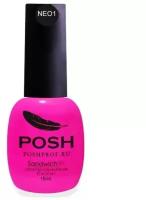 POSH Sandwich Gel Colour Neon Гель-лак для ногтей UV/LED на 25 дней 15 мл Неон Розовый Фуксия тон NEO1 Пионовый драйв