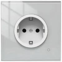 Умная Розетка MOES Smart Socket WK-EU, Wi-Fi, 95-250 В, 16А, встраиваемая IP20, шторки + ЗК, белая