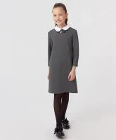 Школьное платье Button Blue, размер 122, серый