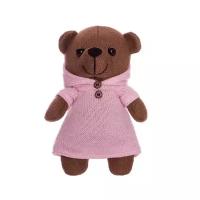 Мягкая игрушка ABtoys Knitted Мишка девочка вязаная, 25 см. в розовом платьице M5145