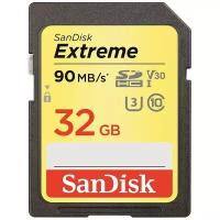 Sandisk Карта памяти SanDisk Extreme SDHC UHS Class 3 V30 90MB/s 32GB