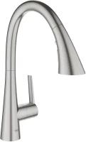 Смеситель для кухонной мойки GROHE Zedra с вытяжным душем 3jet, суперсталь (32294DC2)