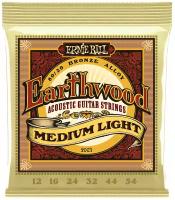 Ernie Ball 2003 струны для акуст.гитары Earthwood 80/20 Bronze Medium Light (12-16-24w-32-44-54)