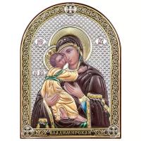 Икона Божией Матери Владимирская 6394/C, 10х12.5 см, 1 шт., цвет: серебристый