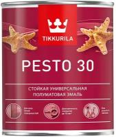 Эмаль алкидная стойкая полуматовая Pesto 30 (Песто 30) TIKKURILA 0,9 л белая (база А)